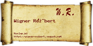 Wigner Róbert névjegykártya